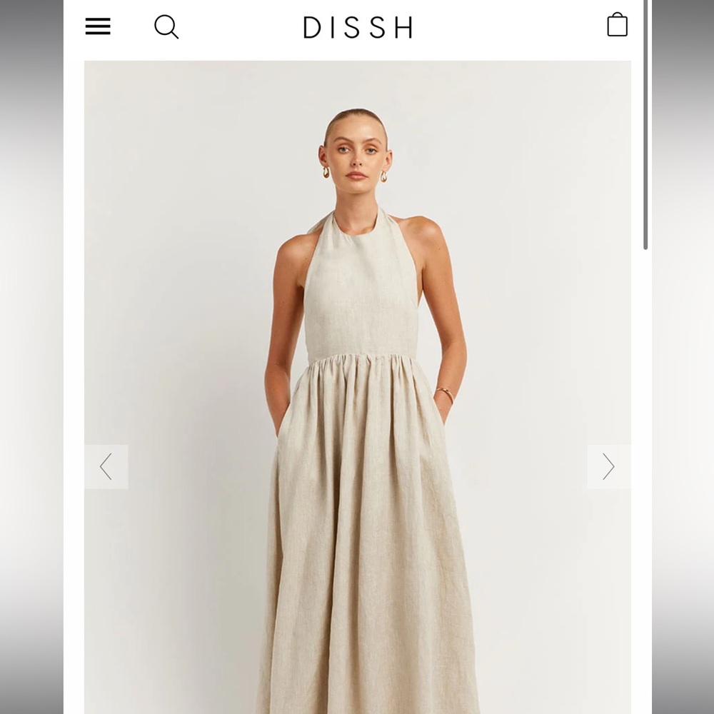 DISSH cooper halter linen maxi dress